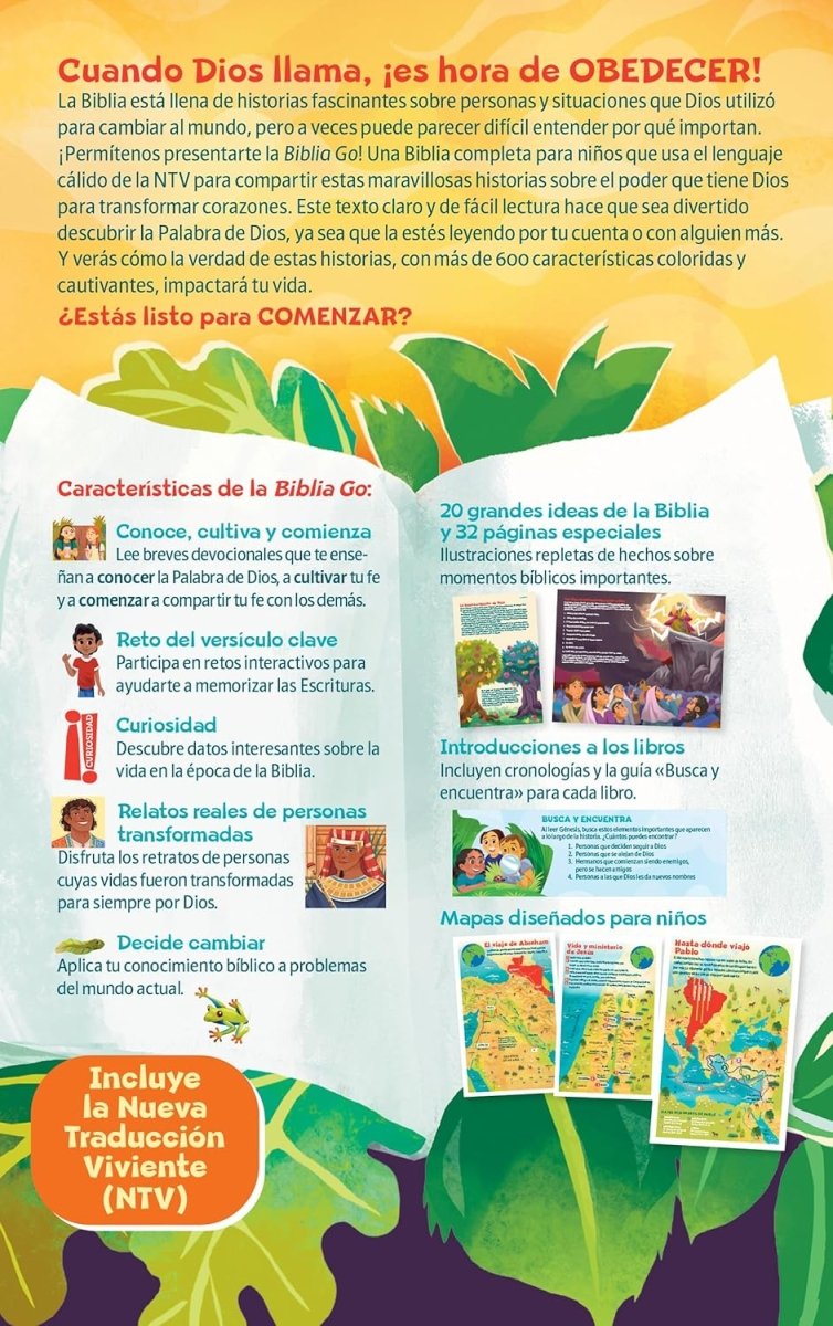Biblia Nueva Traducción Viviente (NTV) Go, Letra 9,5 Pt, 13,6×21,6, Para Niños