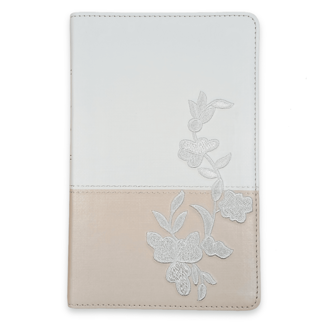 Biblia Reina Valera 1960 Recuerdo De Boda Blanco Floral Simil Piel