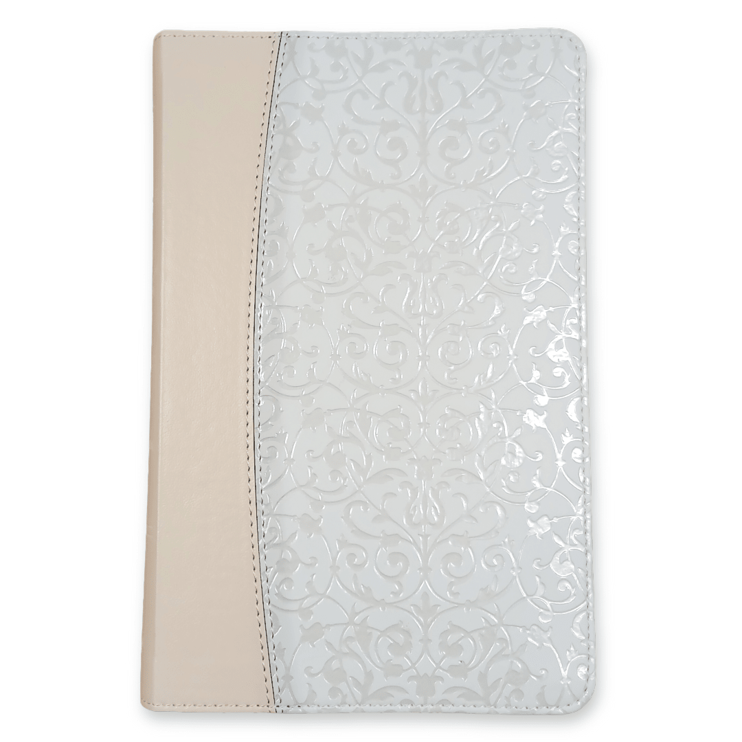 Biblia Reina Valera 1960 Recuerdo De Boda Filigrana Blanca/Rosa Palo Simil Piel