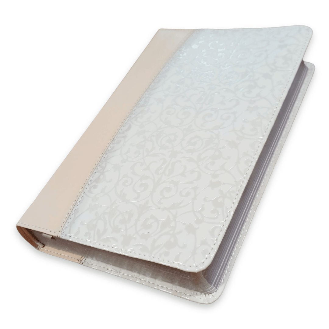 Biblia Reina Valera 1960 Recuerdo De Boda Filigrana Blanca/Rosa Palo Simil Piel