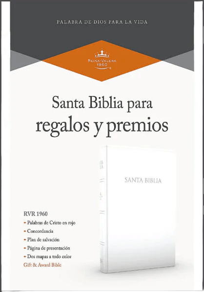 Biblia Reina Valera 1960 Para Regalos y Premios Letra 8 Puntos 14 x 20 cm Blanco