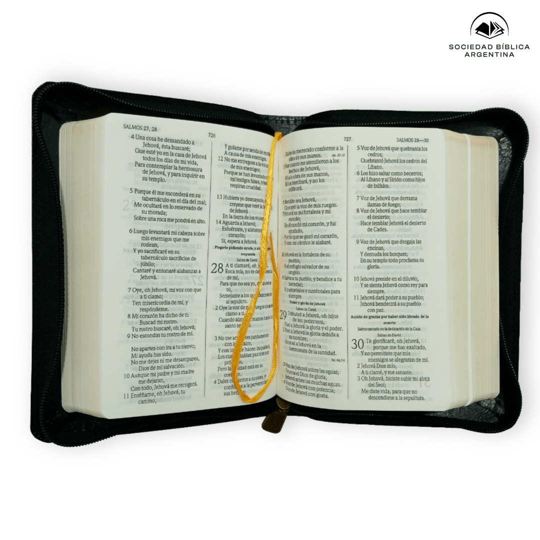 Biblia Reina Valera 1960 – Tapa Flexible Negro, con Cierre, Concordancia, Letra 6 Puntos