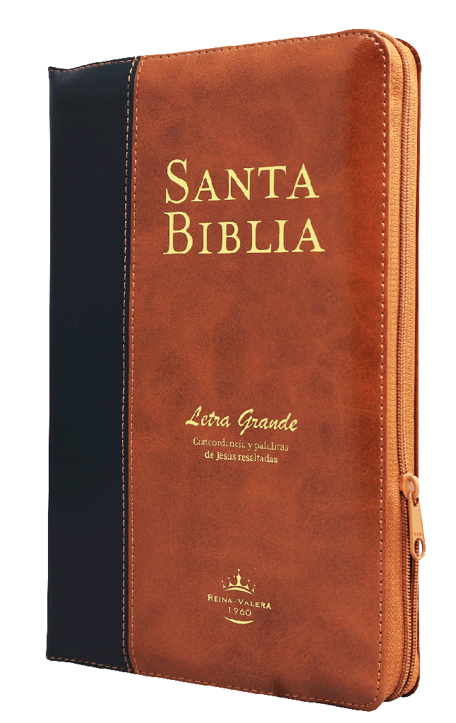 Biblia Reina Valera 1960 Letra Grande Concordancia Tapa Fina PU Bitono Palabras Jesús en Cursiva