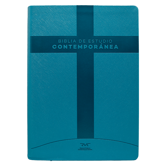 Biblia Reina Valera Contemporánea de Estudio Concordancia Letra 10 Puntos Tapa Pu Aqua