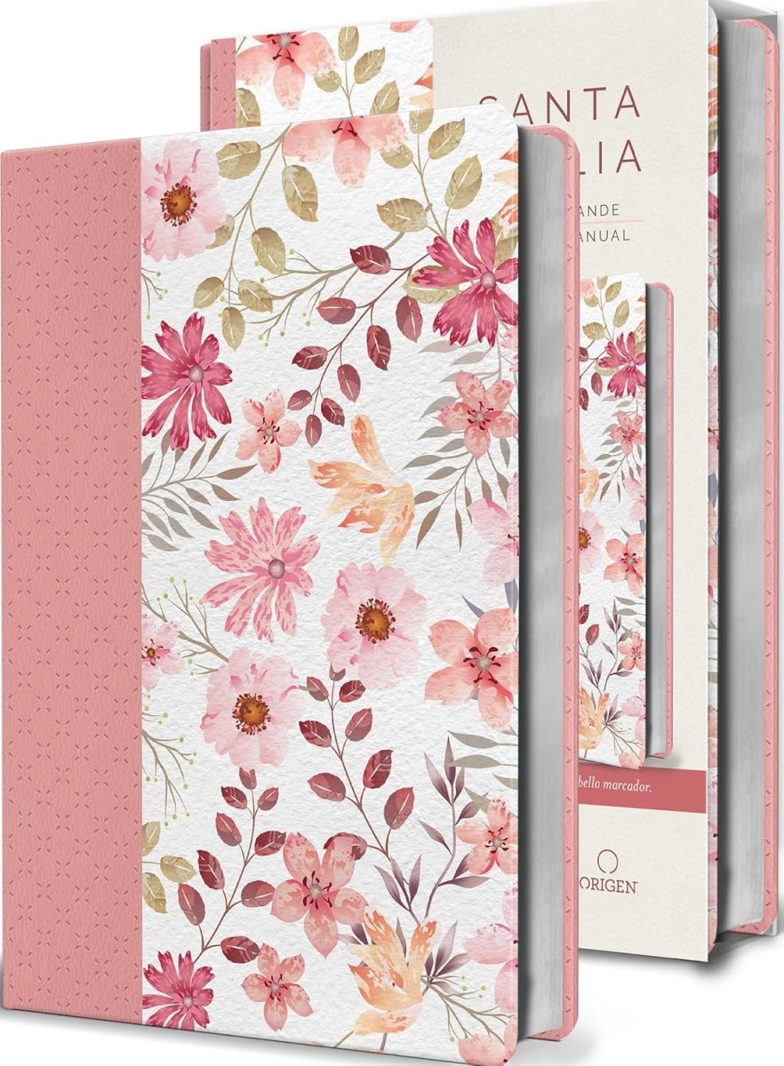 Biblia Reina Valera 1960 · Tapa rosada · Diseño con flores