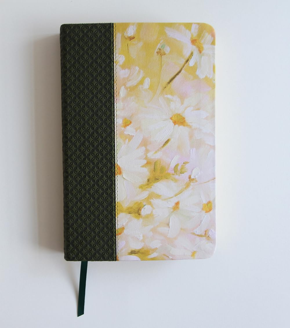 Biblia Reina Valera 1960 · Tapa piel color verde · Diseño con flores