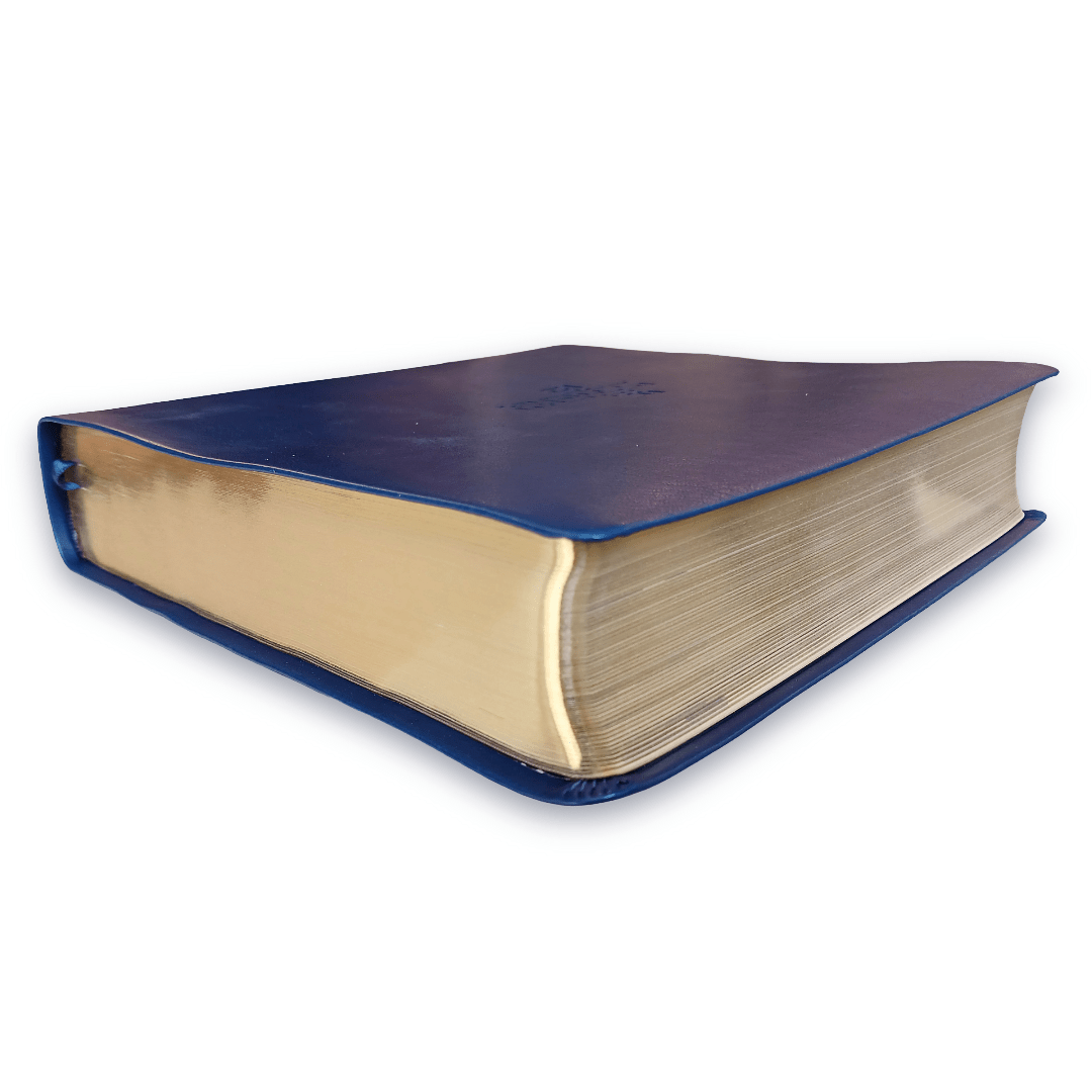 Biblia RVR1960 Principios para vivir QR, Tapa PU Azul, Letra 8 pts, 21x21 cm