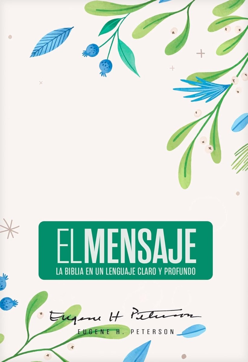 Biblia El Mensaje, Letra 9,5 Pt, 14,5×22, Tapa Dura, Verde Floral