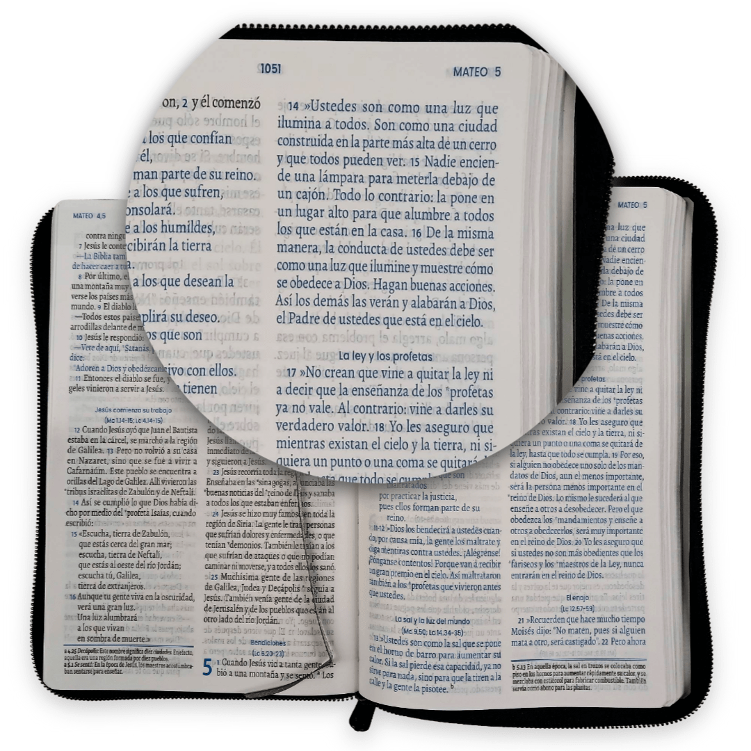 Biblia Traducción al Lenguaje Actual letra grande con cierre negro canto plateado "Vive"