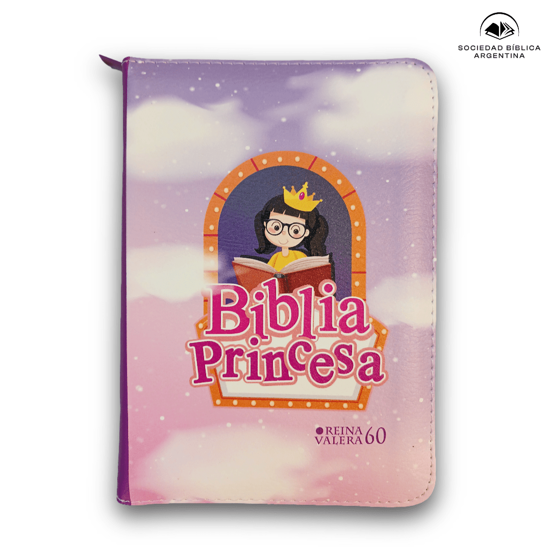 Biblia RVR 1960 Niñas Princesa Vinil con cierre