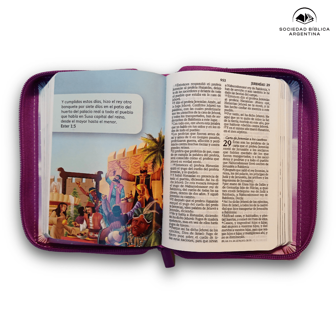 Biblia RVR 1960 Niñas Princesa Vinil con cierre