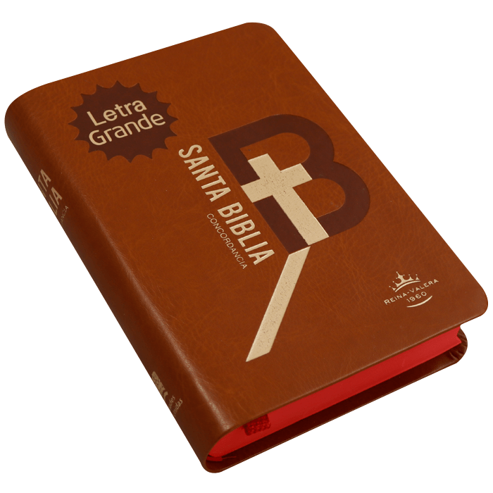 BIBLIA RVR045cLG DRG LETRA 9p 12x16 TAPA PU CONCORDANCIA CAFÉ