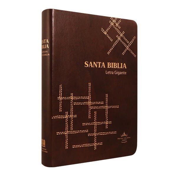 Biblia Reina Valera 1960 Letra Gigante 17x23cm Tapa PU Concordancia Cafe
