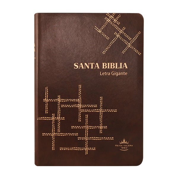 Biblia Reina Valera 1960 Letra Gigante 17x23cm Tapa PU Concordancia Cafe