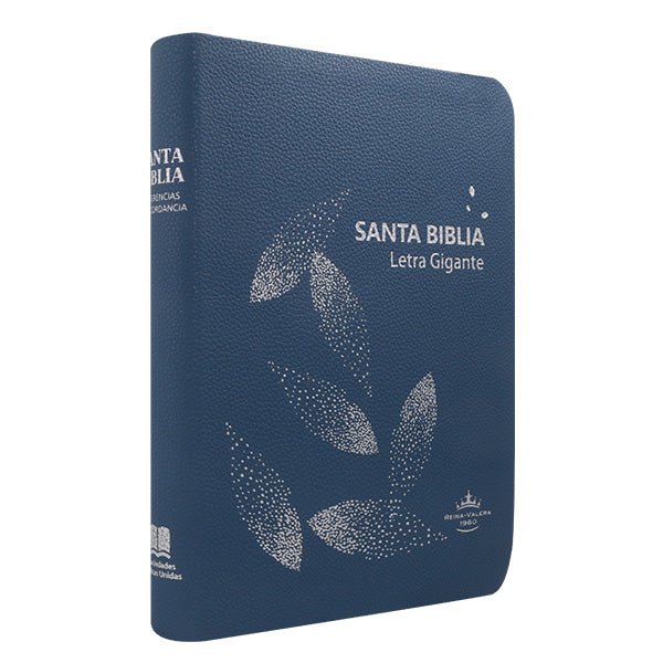 Biblia Reina Valera 1960 Letra Gigante 17x23cm Tapa PU Concordancia Celeste