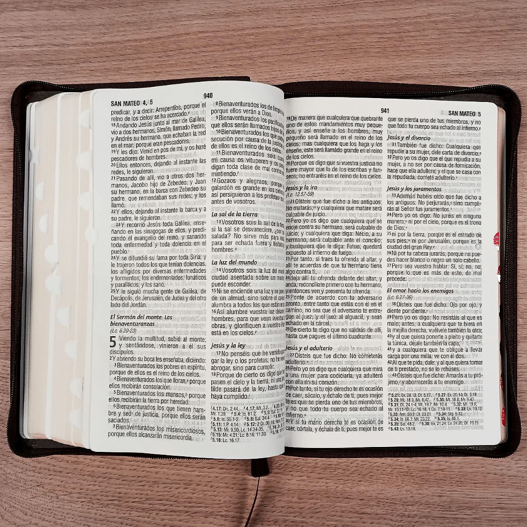 Biblia Reina Valera 1960 – Tapa Imitación Piel Marrón, con Cierre, Concordancia, con Índice, Letra 11 Puntos