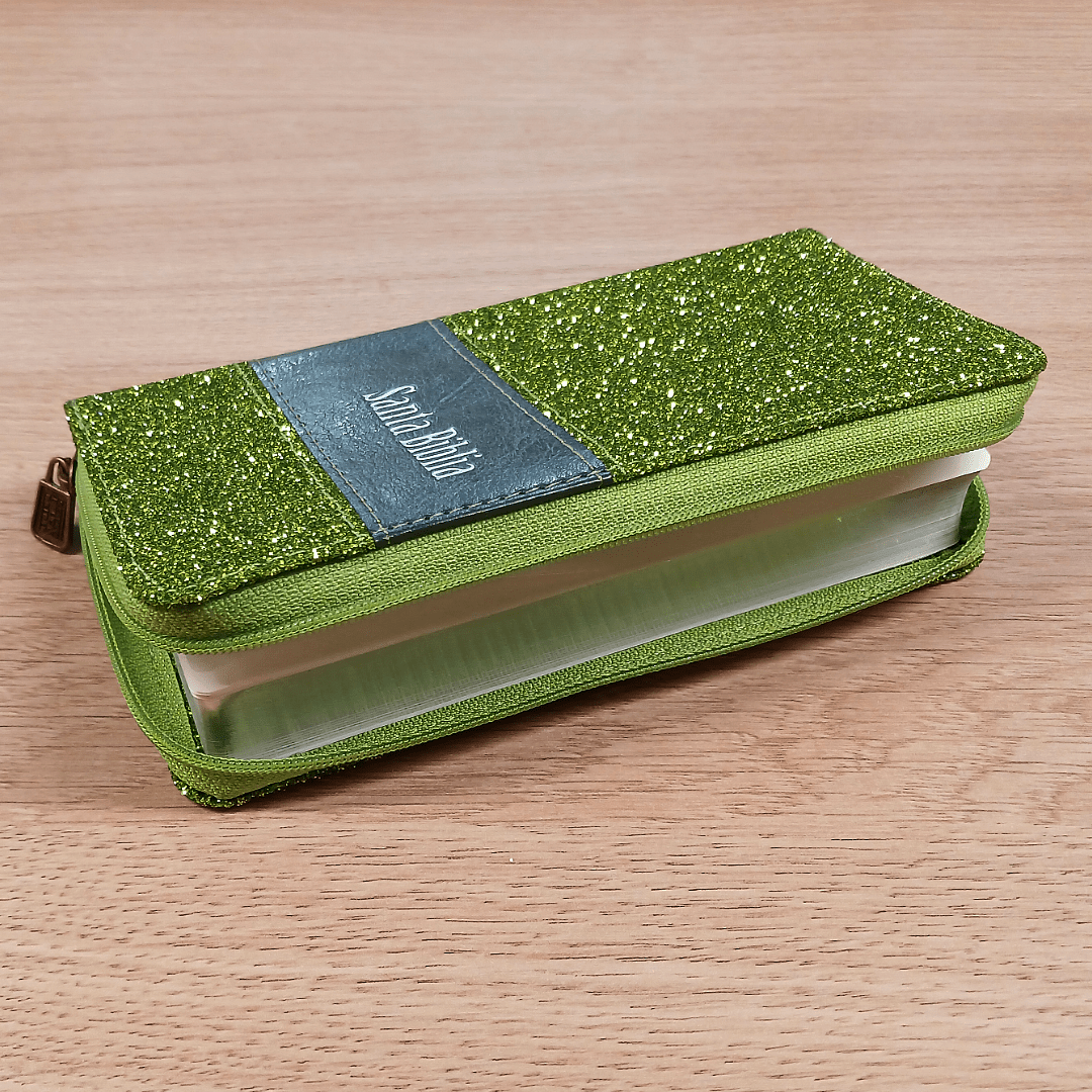 Biblia Reina Valera 1960 – Tapa Imitación Piel Verde, con Cierre, Letra 7 Puntos