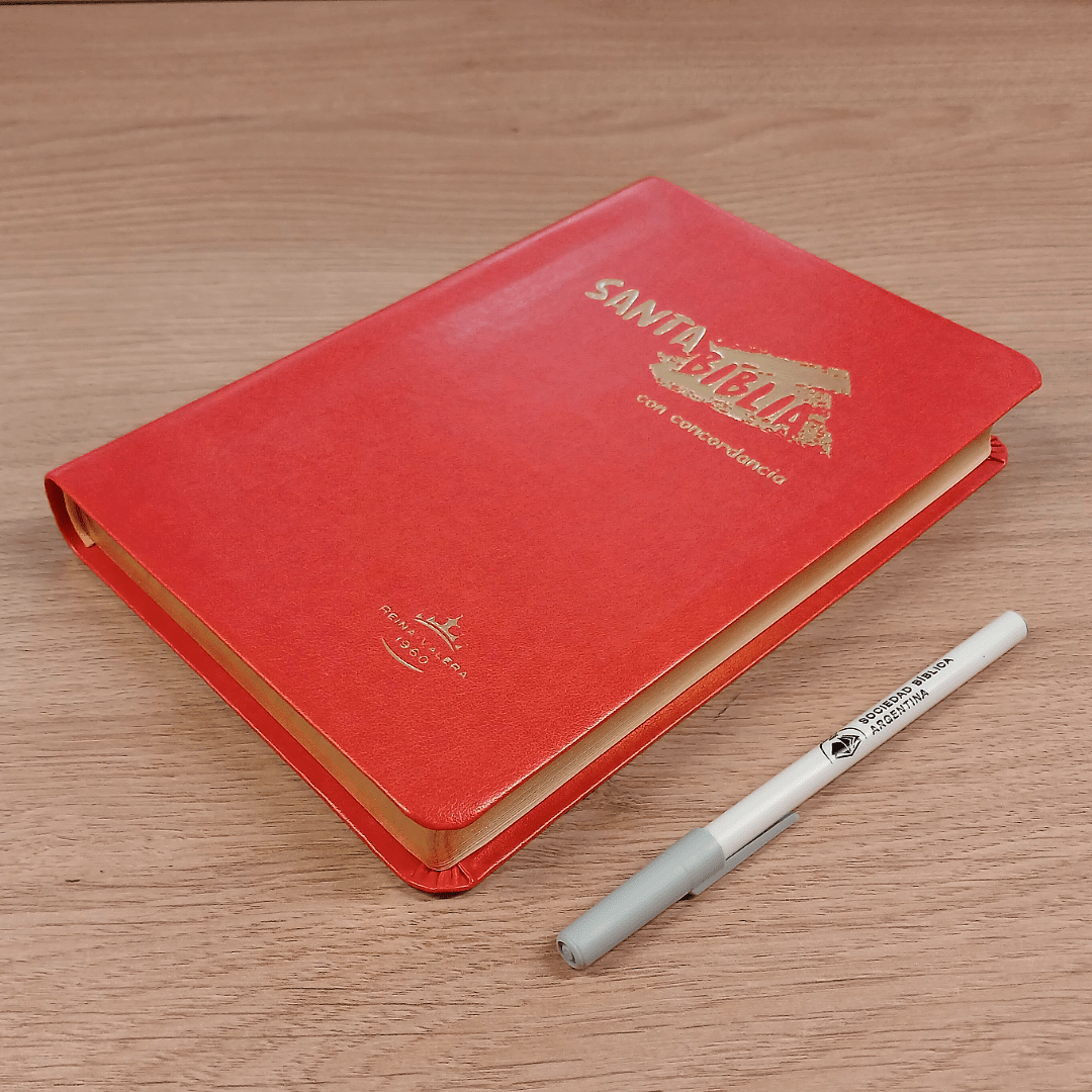 Biblia Reina Valera 1960 – Tapa Imitación Piel Anaranjado, Concordancia, Letra 11 Puntos
