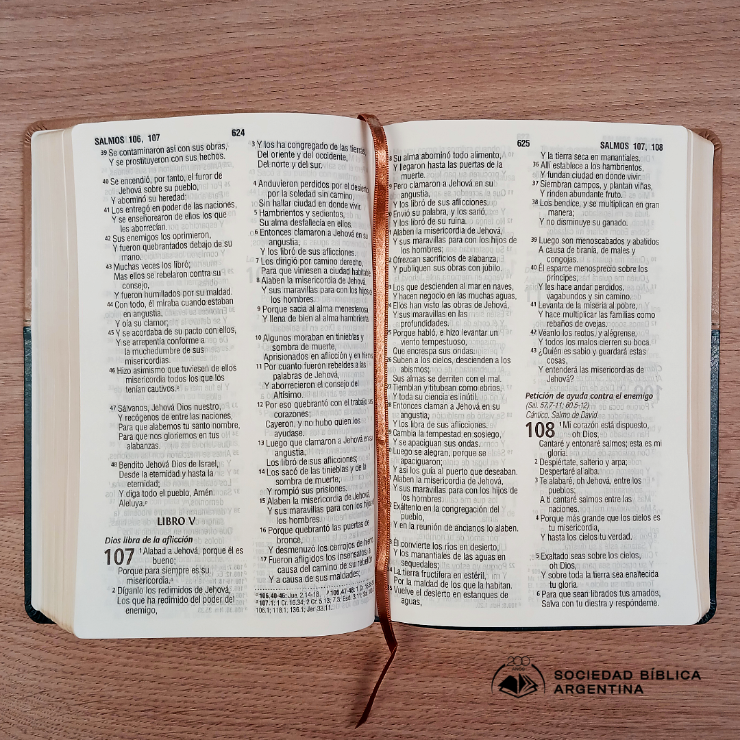 Biblia Reina Valera 1960 – Tapa Imitación Piel Beige y Turquesa, Concordancia, Palabras de Jesús en Rojo, Letra 12 Puntos