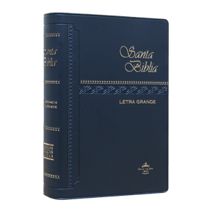 Biblia Reina Valera 1960 Letra Mediana 10 puntos Concordancia Vinílica Azul