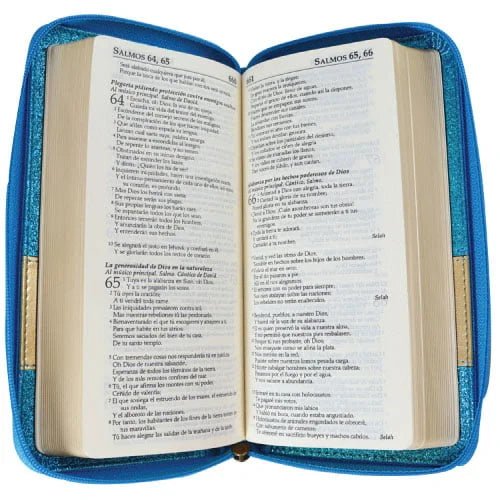 BIBLIA RVR035XZ MD LETRA 9p 8x17 TAPA PU CIERRE AZUL
