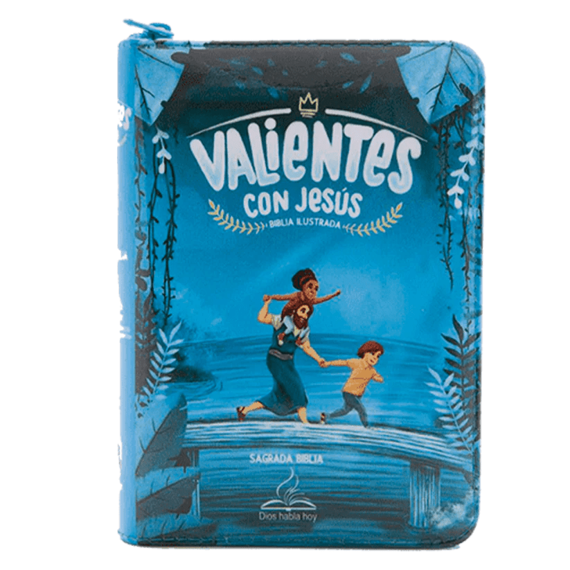 Biblia Dios Habla Hoy con cierre vinilo azul canto pintado con deuterocanónicos