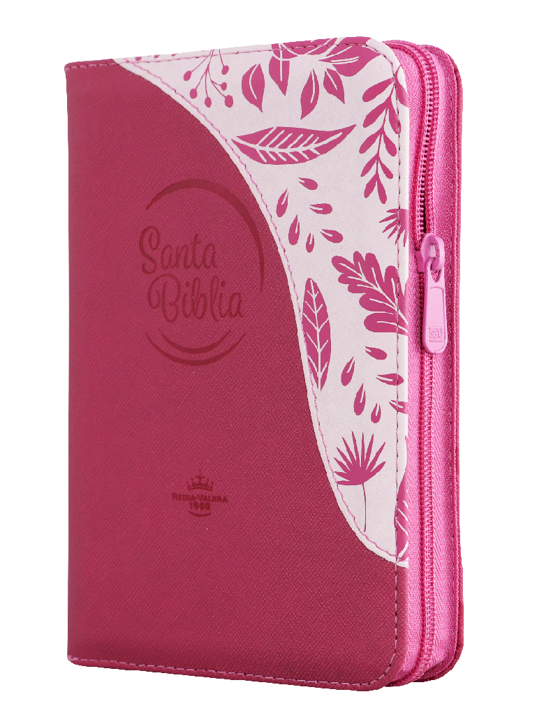 Biblia Reina Valera 1960 Cierre Fucsia Rosa Canto Plata Qr