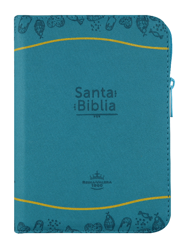 Biblia Reina Valera 1960 Cierre Ind Azul Amarillo Ayudas Qr