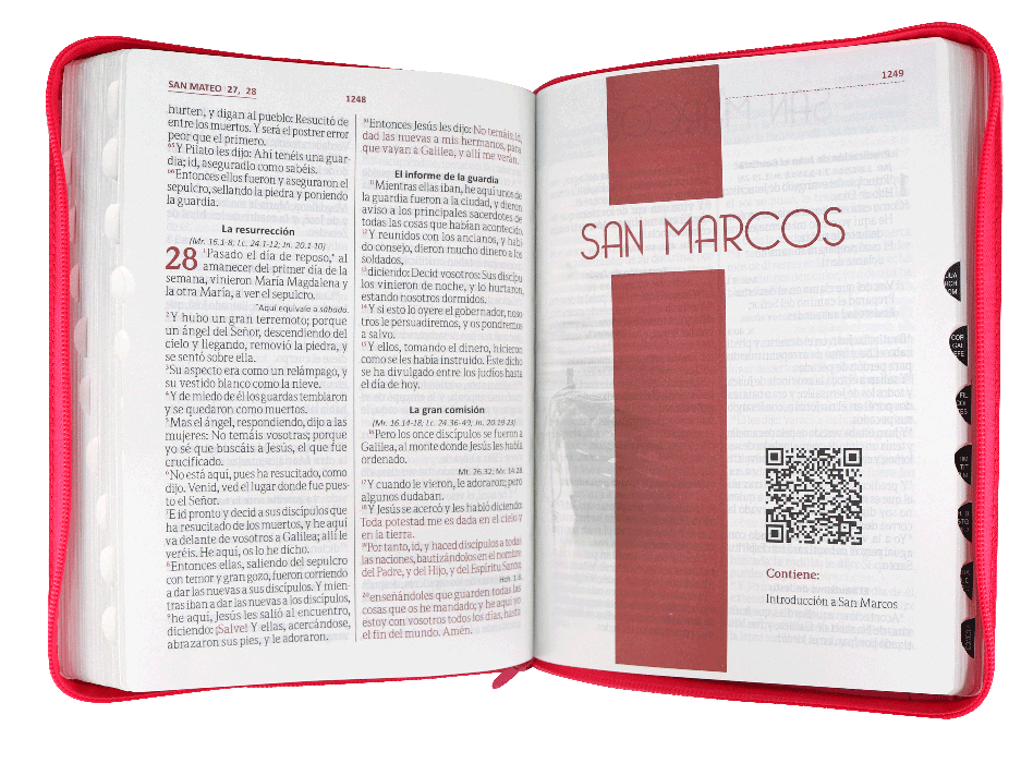 Biblia Reina Valera 1960 Letra Gigante Cierre Índice Rosa Qr