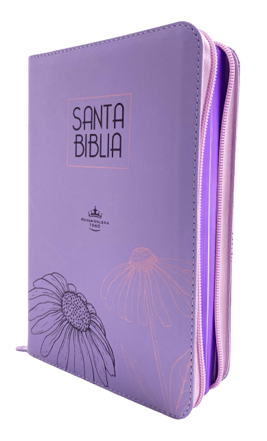 BIBLIA REINA VALERA 1960 065cLGZPJR L 12p 13x21 CONCORDANCIA CIERRE IMITACION PIEL LILA PJR QR