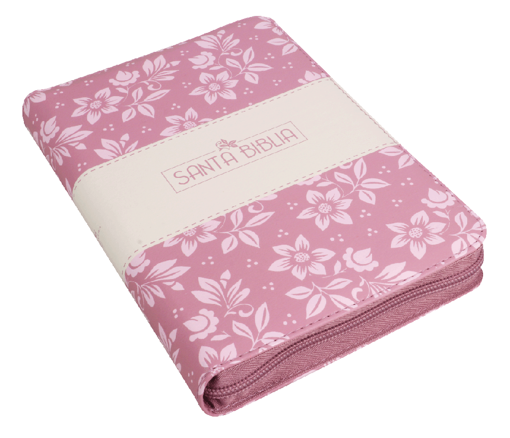 Biblia Reina Valera 1960 Letra Grande Cierre Rosa Flores Qr