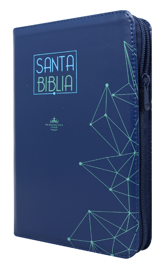Biblia Reina Valera 1960 Letra Grande Cierre Pjr Azul Qr