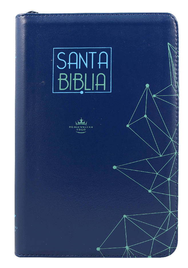 Biblia Reina Valera 1960 Letra Grande Cierre Pjr Azul Qr