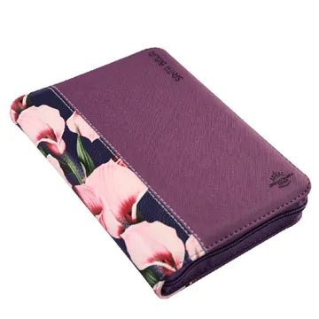 Biblia Reina Valera 1960 con cierre palabras de Jesœs en rojo letra mediana lila canto plateado