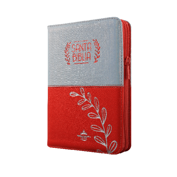 Biblia Reina Valera 1960 – 056 – Con Concordancia – Letra 10 pts – 15,5x21 cm – Palabras de Jesús en Rojo – Cierre con Índice – Tapa PU Naranja/Blanco