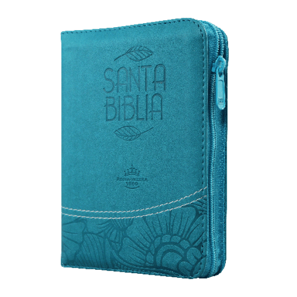 BIBLIA REINA VALERA 1960 026cZTI L 7p 10x14 CONCORDACIA PJR TAPA PU AZUL INDICE