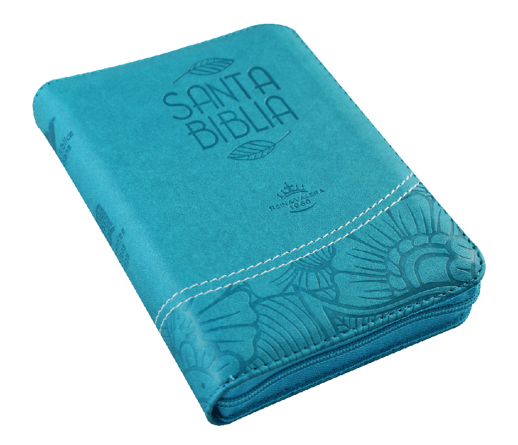 BIBLIA REINA VALERA 1960 026cZTI L 7p 10x14 CONCORDACIA PJR TAPA PU AZUL INDICE