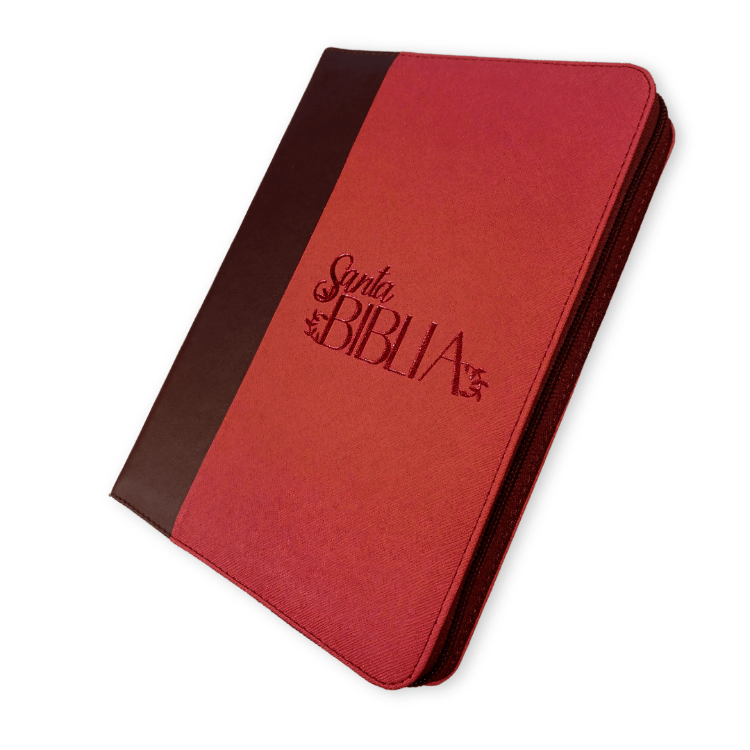 Biblia Reina Valera 1960 – 086 – Con Concordancia – Letra 12 pts – 17x23,5 cm – Palabras de Jesús en Rojo – Cierre – Índice - Tapa PU Naranja/Vino