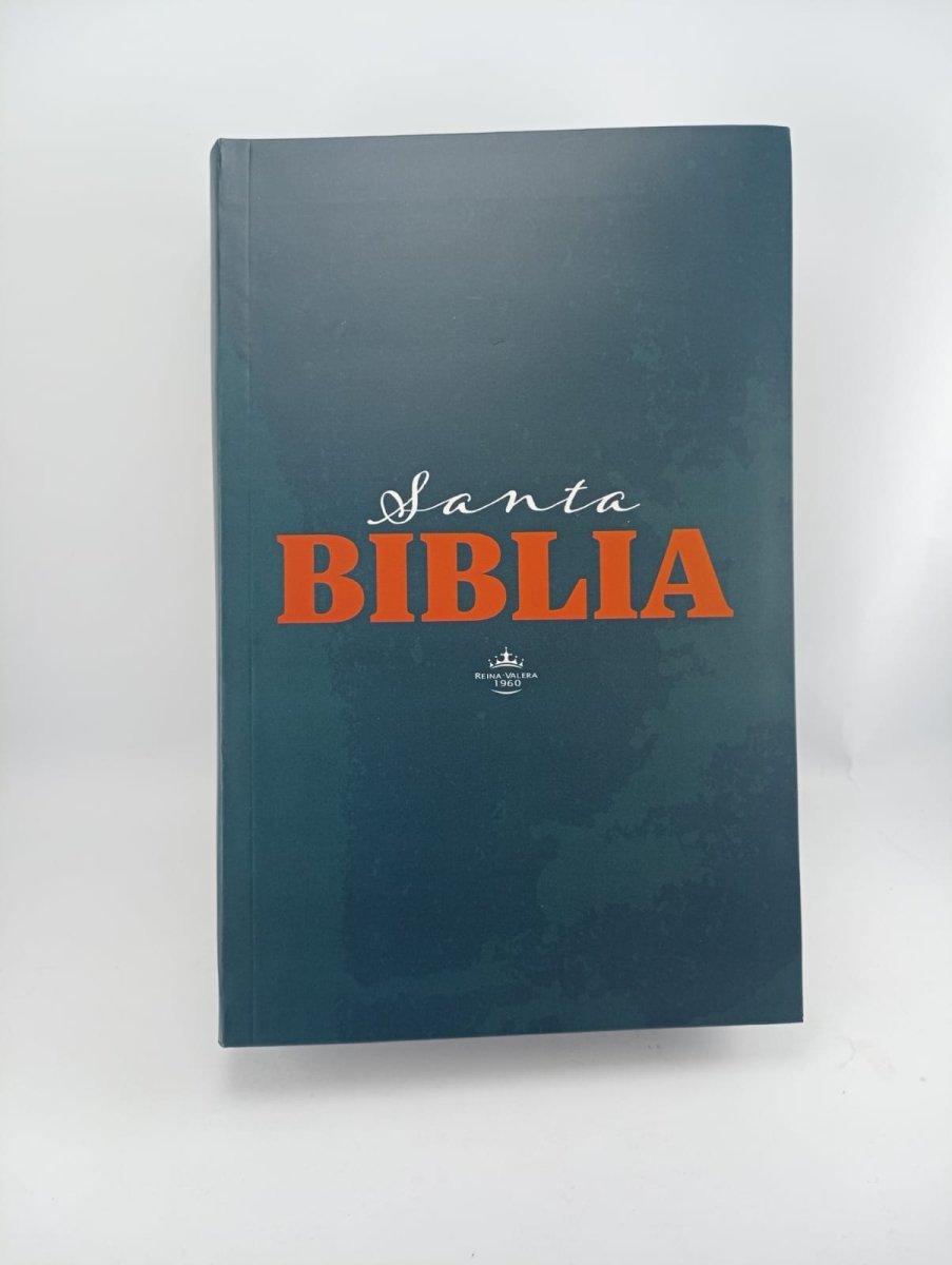 Biblia Reina Valera 1960 letra grande flexible azul canto blanco