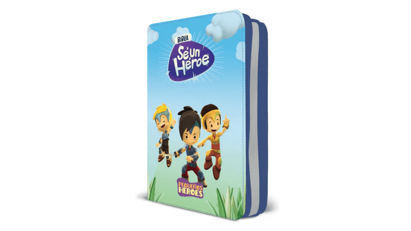 Biblia Traducción al Lenguaje Actual letra grande con cierre palabras de Jesús en rojo vinilo Héroes azul canto pintado