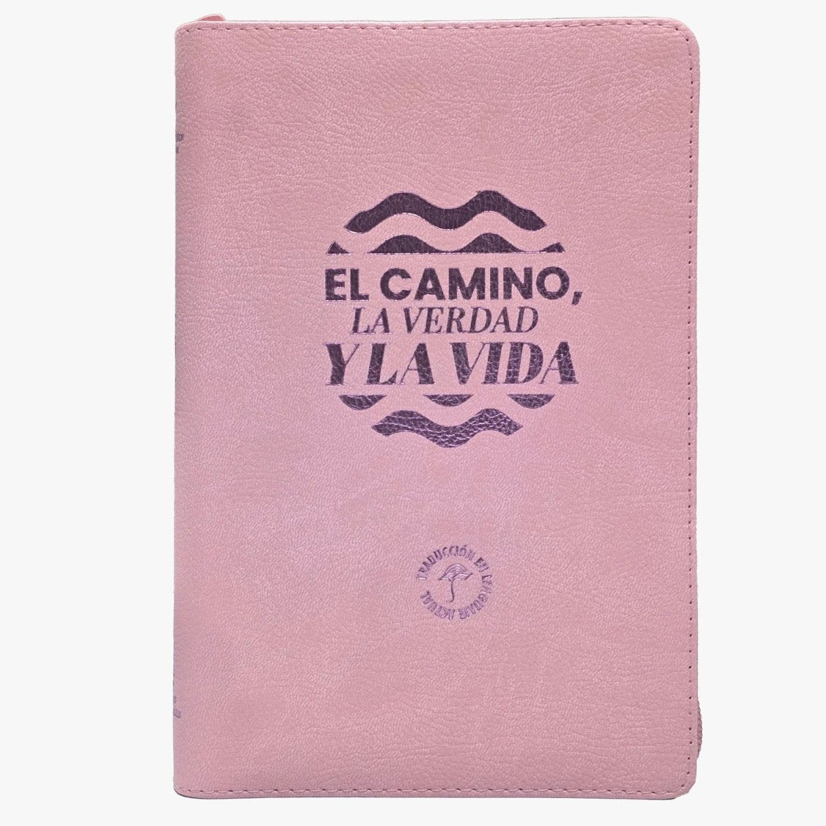Biblia Traducción al Lenguaje Actual letra grande con cierre "El Camino" rosado canto plateado