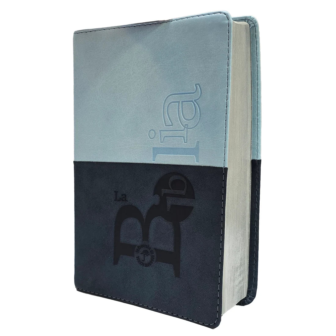 Biblia Traducción al Lenguaje Actual letra grande azul oscuro/azul claro canto plateado