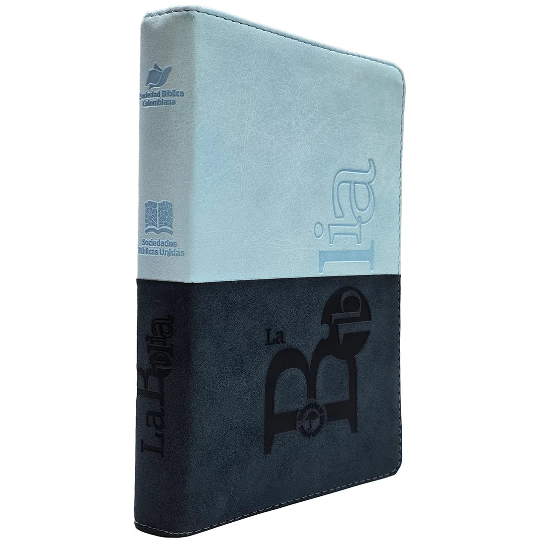 Biblia Traducción al Lenguaje Actual letra grande azul oscuro/azul claro canto plateado