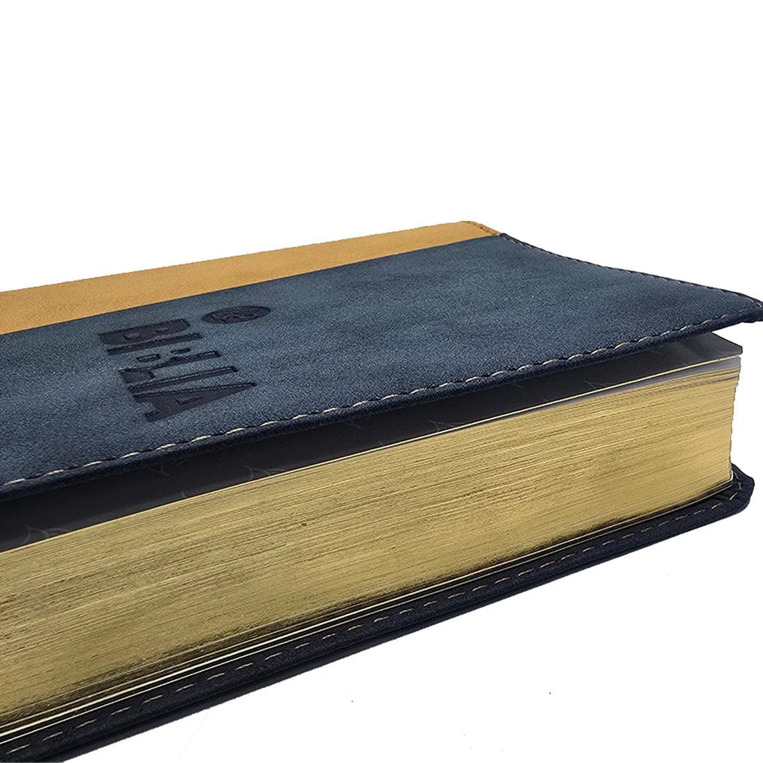 Biblia Traducción al Lenguaje Actual letra grande azul oscuro/café canto dorado