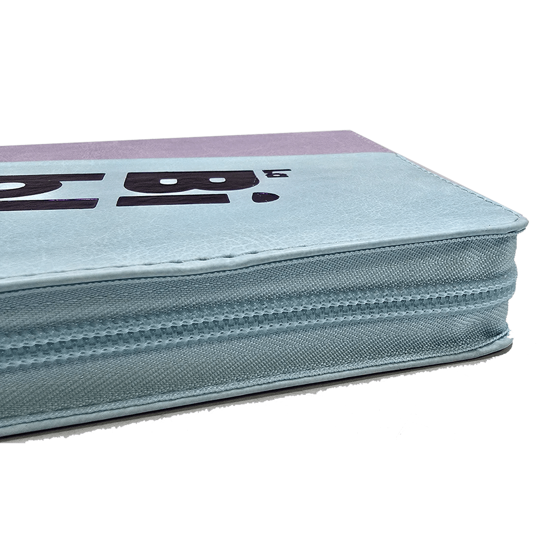 Biblia Traducción al Lenguaje Actual letra grande con cierre azul claro/morado canto plateado