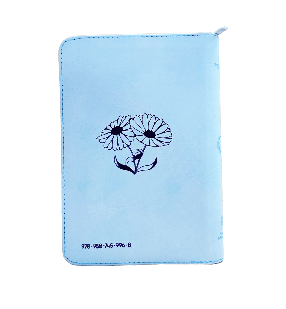 Biblia Traducción al Lenguaje Actual letra grande con cierre "Mujer Ejemplar" azul canto plateado