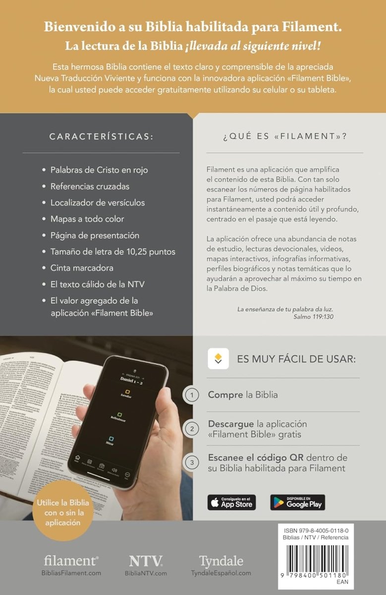 Biblia Nueva Traducción Viviente (NTV) Ultrafina, Letra 10 Pt, 16,5×24, Palabras De Jesús En Rojo, Tapa PU, Azul