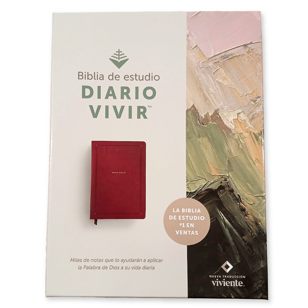 Biblia de Estudio Diario Vivir Nueva Traducción Viviente – Tapa Imitación Piel Café, Letra 11pt, 18x25 cm