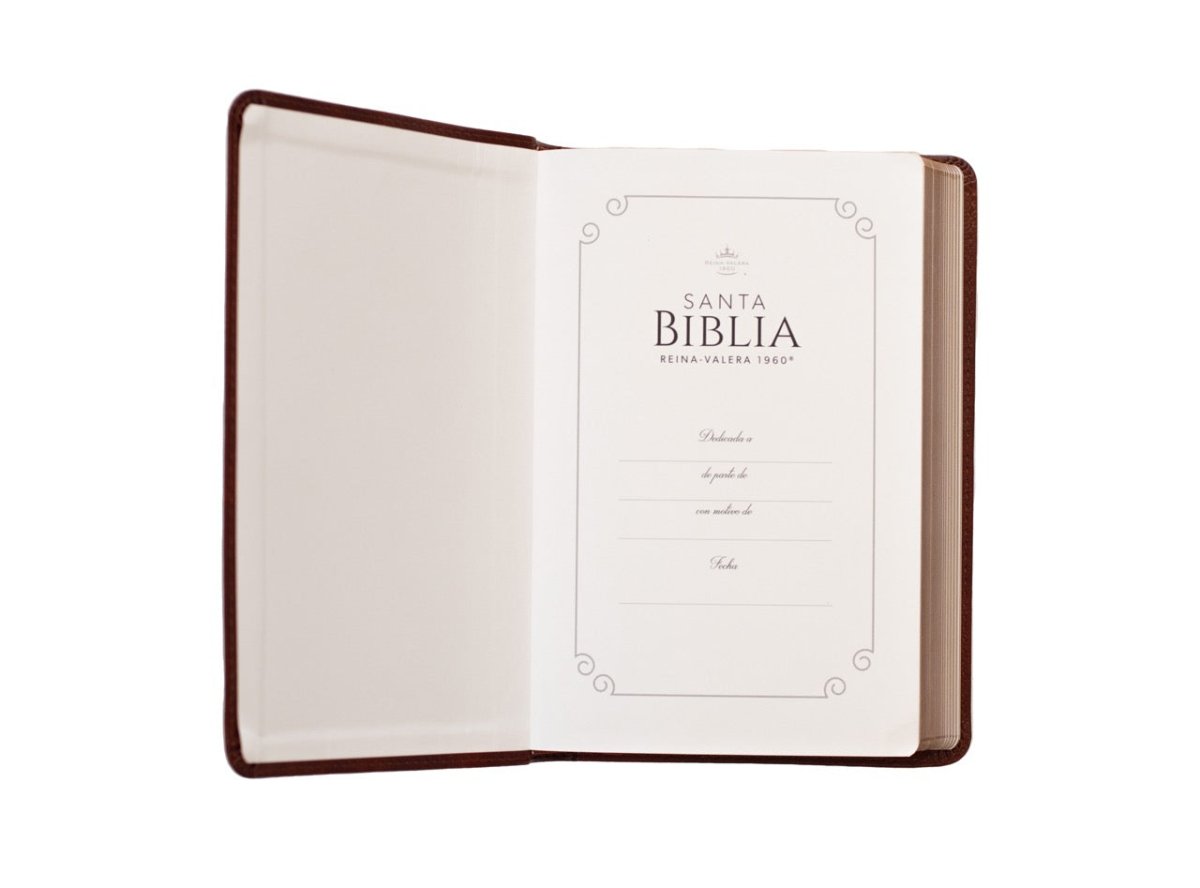 Biblia Reina Valera 1960 · 13,8x21,2 cm · Letra grande 12,5 pt · Edición clásica · Tapa imitación piel café