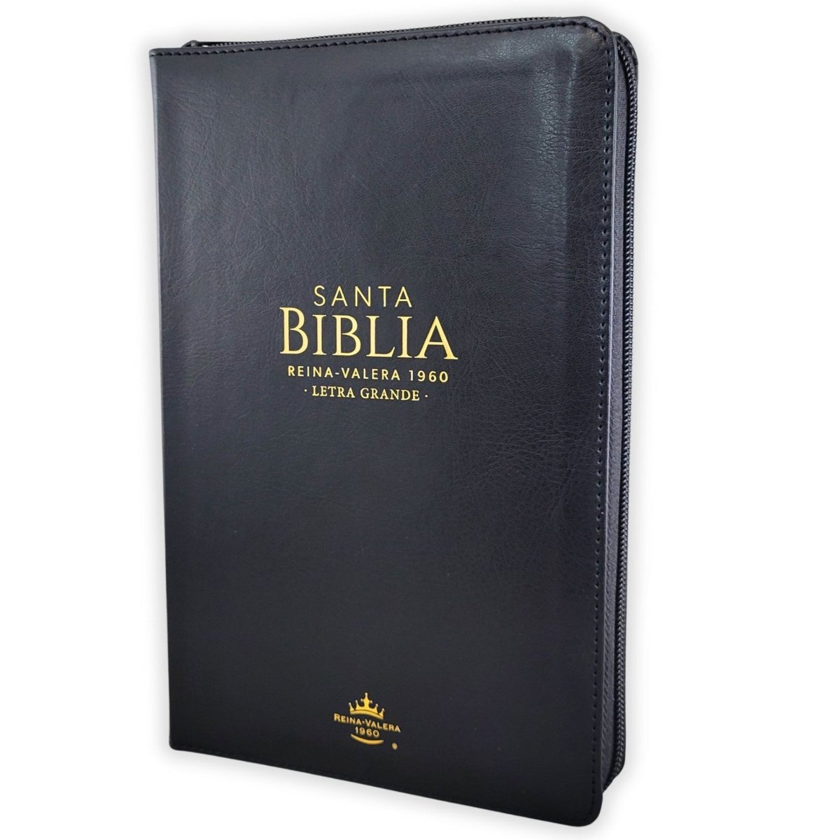 Biblia Reina Valera 1960 · 13,8x21,2 cm · Letra grande 12,5 pt · Con cierre e índice · Edición clásica negra